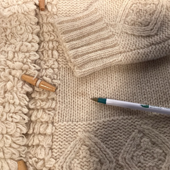 Vintage Wool Sweater Jacket with hood & toggle buttons womens size 40 Bonnie Lee - Picture 12 of 15